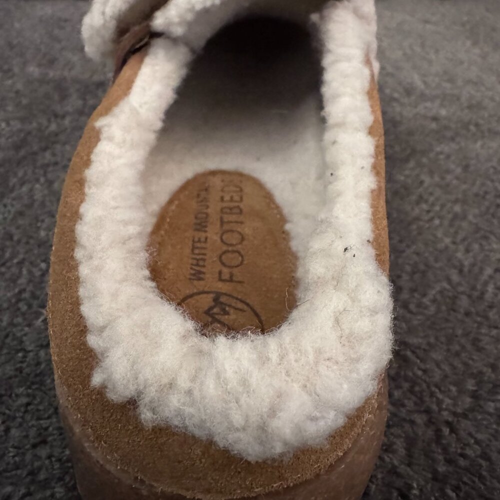 White Mountain Suede Shearling Lined Footbed Clogs Women’s 6 New In Box - Picture 8 of 11